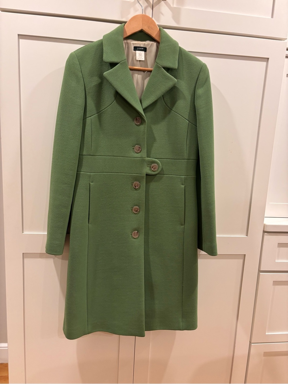 J. Crew Light Green Tailored Long Coat